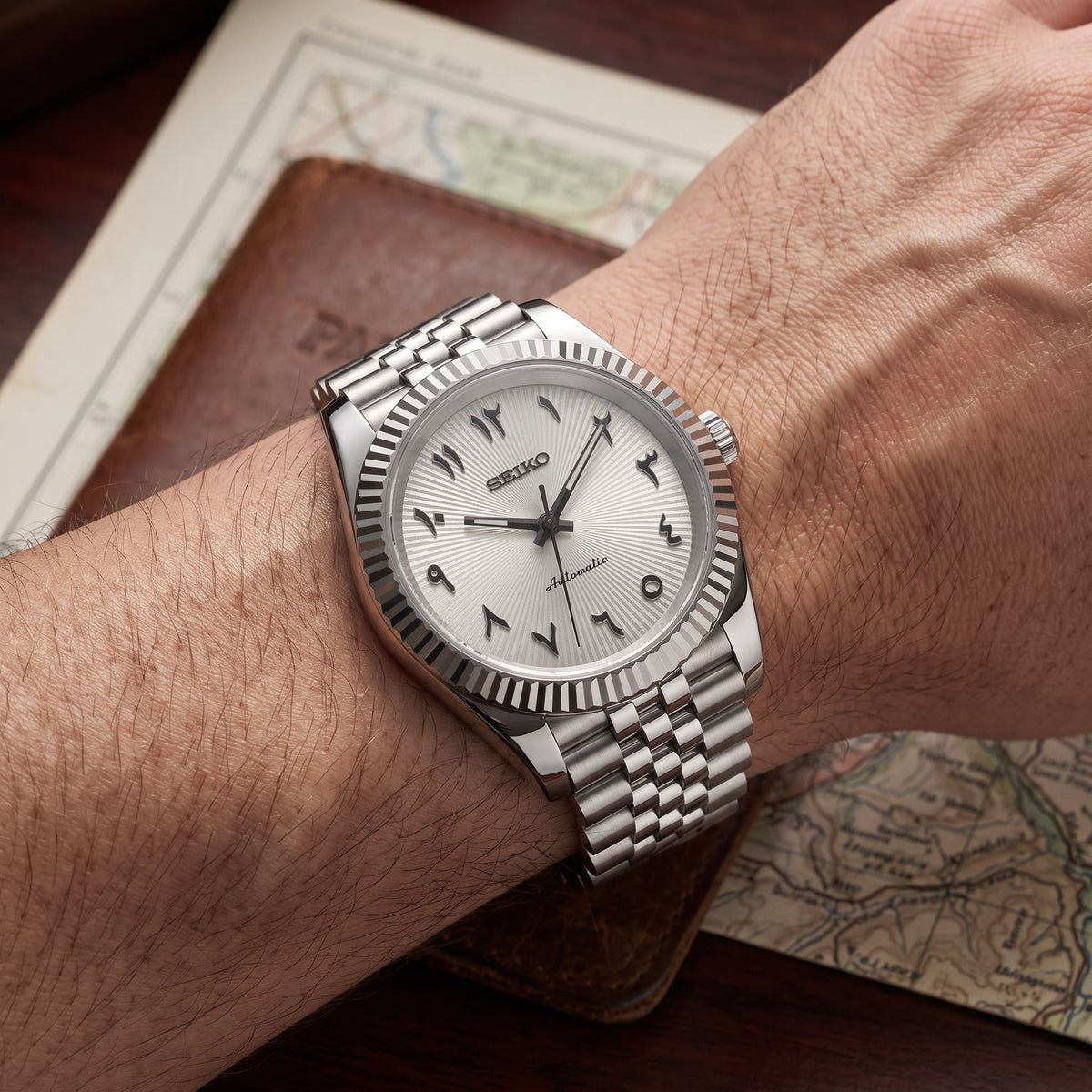 Seikojust | Gradient Arabic White Dial